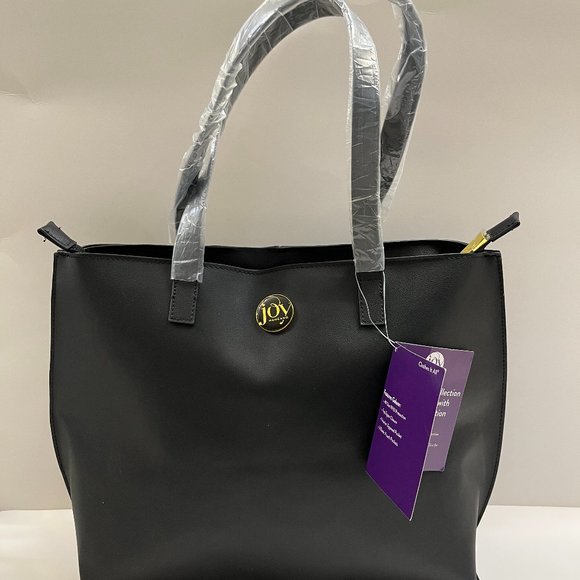 Joy Mangano Clothes It All E*Lite Leather RFID Safe Tote Black - NWT - Picture 3 of 10